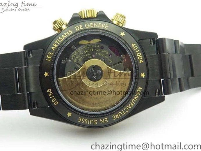 0415 Modern Daytona Kravitz YG DLC BP Maker Best Edition Black Dial On DLC Bracelet A4130 (Free Leather Strap) 3572